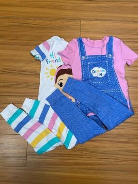 Ms. Rachel - 2 sets of kids short sleeve long pants PJs. Size 4T